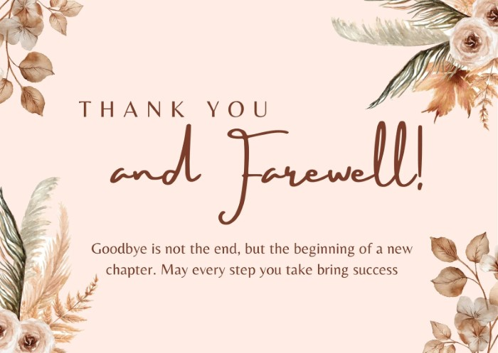 Examples of Farewell Wishes for Different Situations